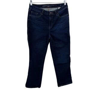 Chico's DefineMe Denim Straight Leg Ankle Jeans 12R Dark Blue Excellent